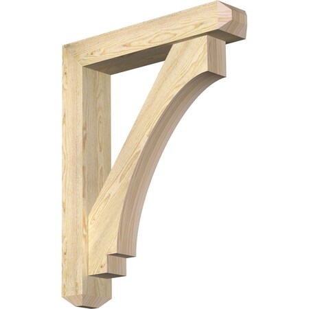 Ekena Millwork Imperial Craftsman Rough Sawn Bracket w/ Offset Brace, Douglas Fir, 6"W x 30"D x 38"H BKT0604X30X38IMP04RDF